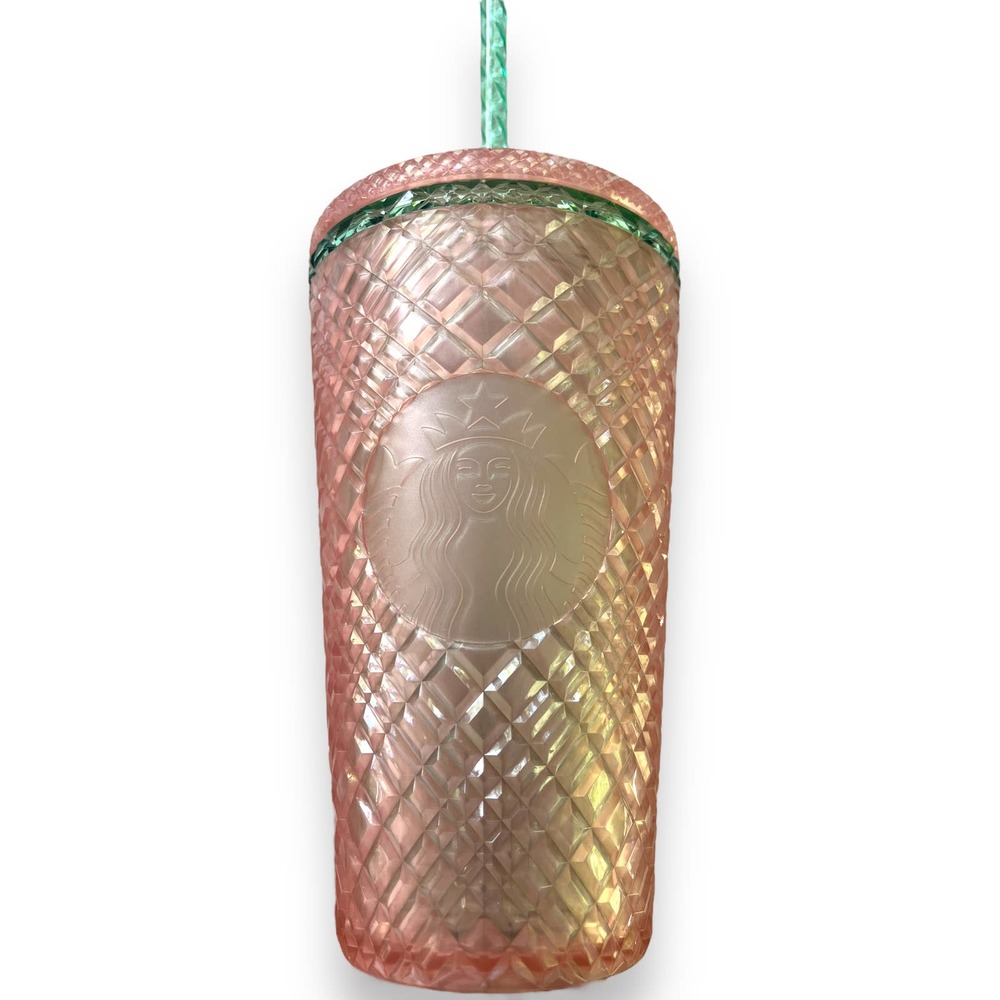 Starbucks 2023 Pink Jeweled Pearl 16 oz Grande Cold Cup Tumbler NEW - Picture 3 of 11